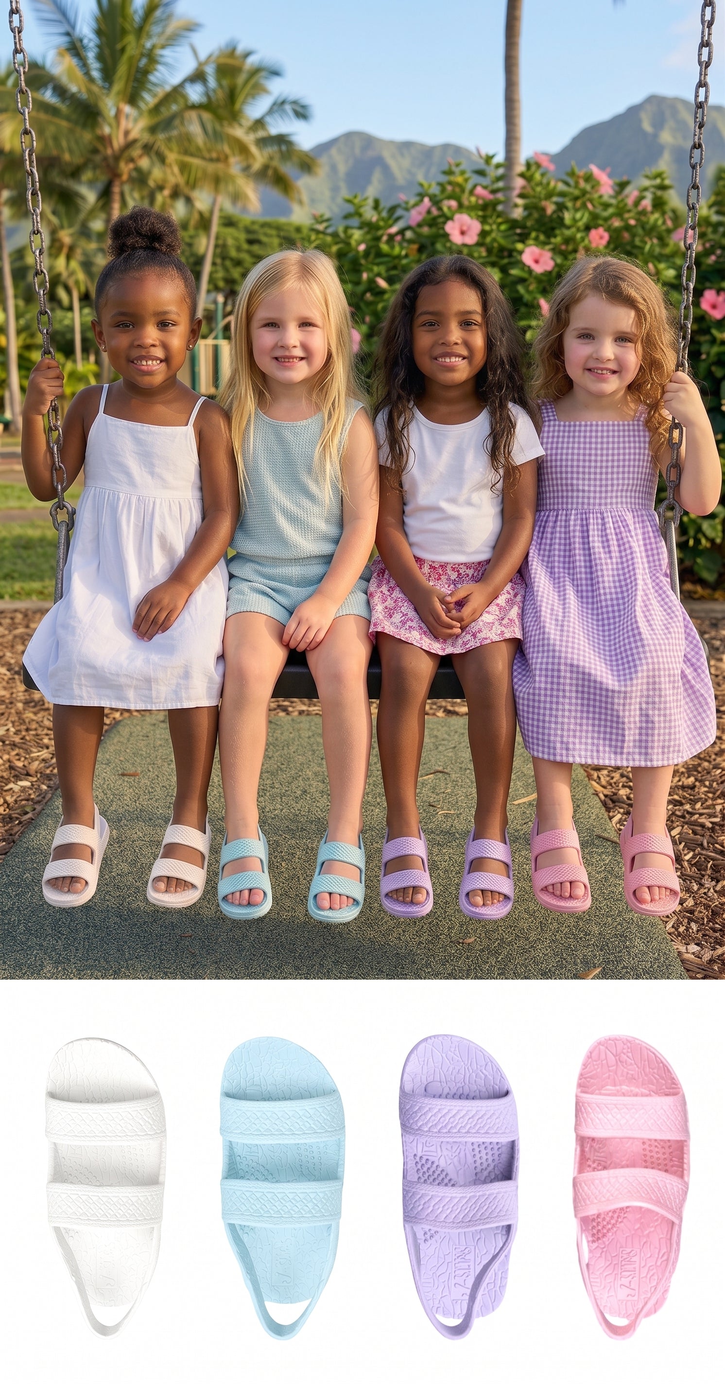 J-Slips Hawaiian Toddler Girls Sandals Pastel w/ Back Strap ✨ Secondary image