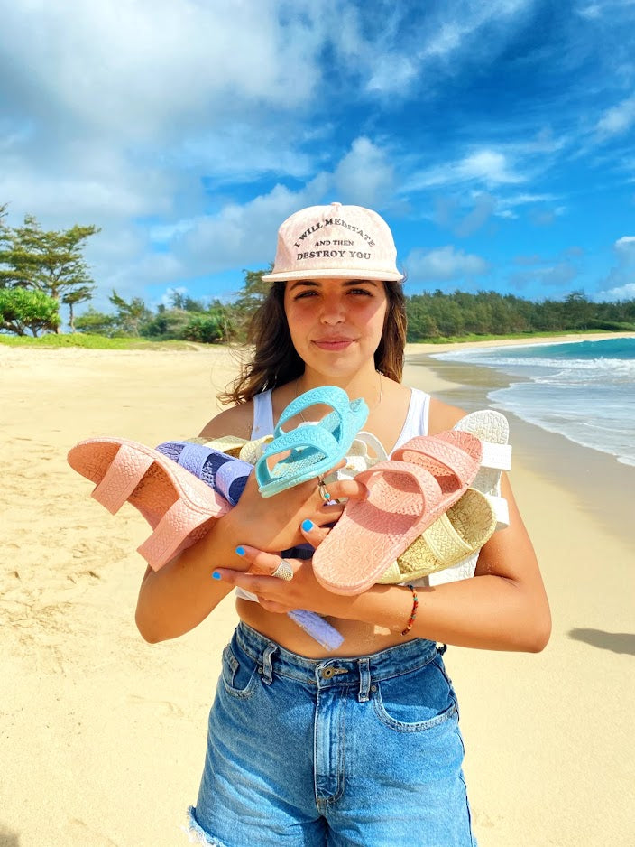 J-Slips Hawaiian Girls Sandals – Lightweight, Comfortable Slip-On Beach Slides in Fun Pastel Colors