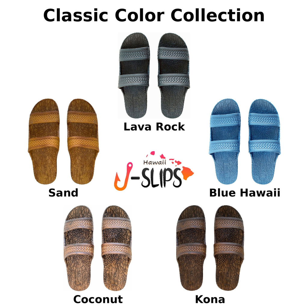 J-Slips 🌺 Women’s Hawaiian Slide Sandals Classic Colors Comfort