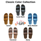 J-Slips 🌺 Women’s Hawaiian Slide Sandals Classic Colors Comfort