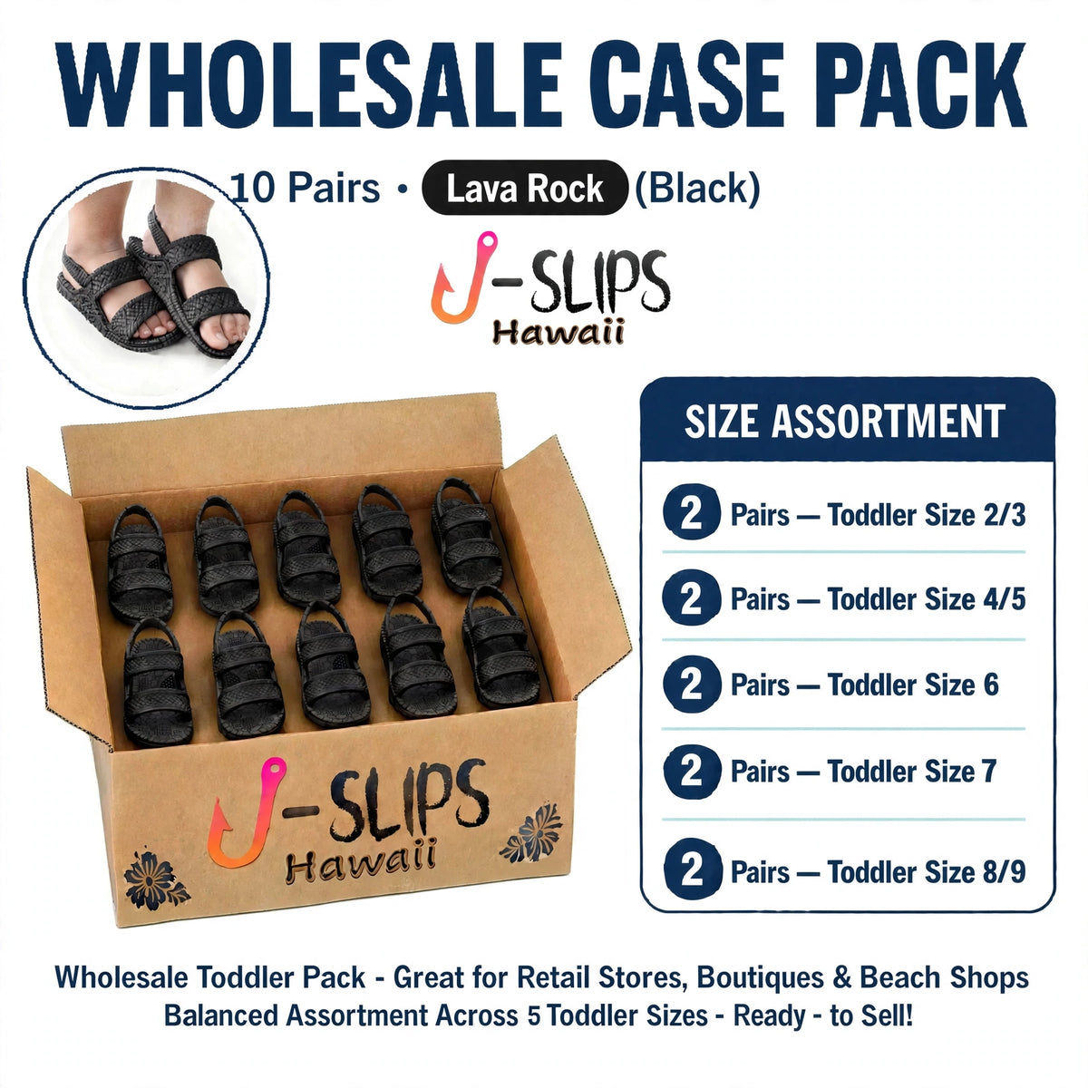 J-Slips Wholesale Toddler Retail / Boutique Case Pack