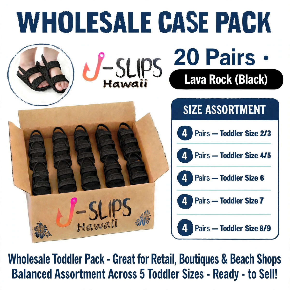 J-Slips Wholesale Toddler Retail / Boutique Case Pack