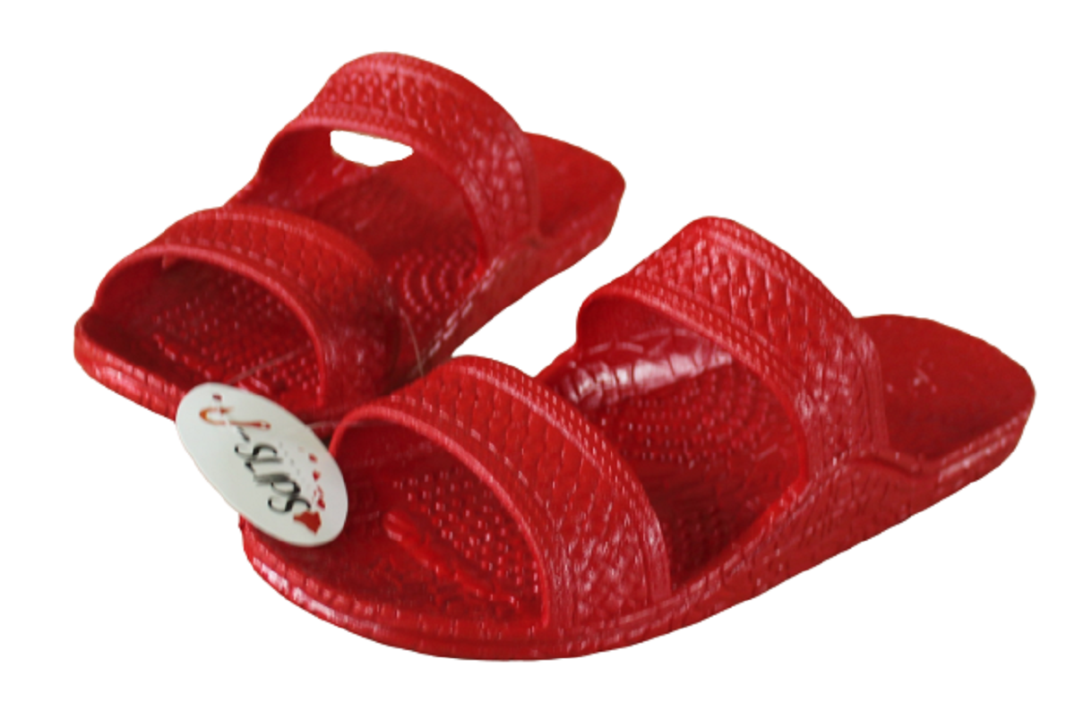 Rubber Sandal Slippers, Double Strap Slide on, Hawaii Original Black Sandals  | eBay